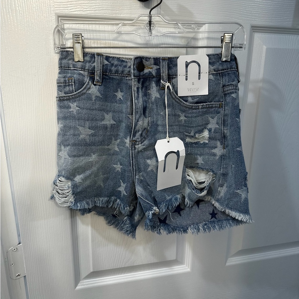 Women’s Nature Denim High Rise Jean Shorts, Starry- New